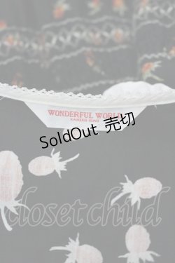 画像4: WONDERFUL WORLD / 苺pt&刺繍半袖ワンピース  ブラック I-26-02-18-071-LO-OP-SA-ZI
