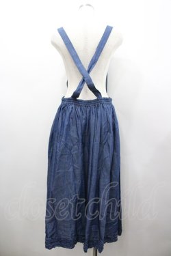 画像2: PINK HOUSE / 胸元&裾フリルエプロンドレス  インディゴ I-26-02-18-073-LO-OP-SA-ZI