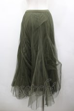 画像2: axes femme / ロングチュールスカート M カーキ I-26-02-18-076-AX-SK-SA-ZI (2)