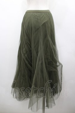 画像2: axes femme / ロングチュールスカート M カーキ I-26-02-18-076-AX-SK-SA-ZI