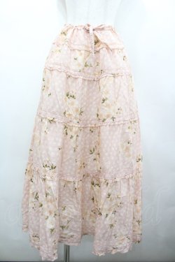 画像1: WONDERFUL WORLD / 桜pt段フリルスカート  ピンク I-26-02-18-079-LO-SK-SA-ZI