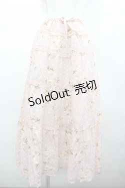 画像1: WONDERFUL WORLD / 桜pt段フリルスカート  ピンク I-26-02-18-079-LO-SK-SA-ZI