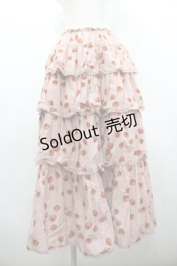 画像1: WONDERFUL WORLD / 苺pt段々フリルスカート  ピンク I-26-02-18-081-LO-SK-SA-ZI