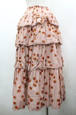 画像2: WONDERFUL WORLD / 苺pt段々フリルスカート  ピンク I-26-02-18-081-LO-SK-SA-ZI