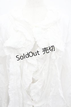 画像2: KANEKO ISAO / 2つリボン付き長袖オーバーブラウス  ホワイト I-26-02-18-009-EL-BL-SA-ZI