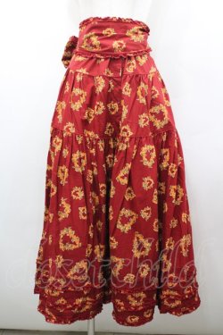 画像1: WONDERFUL WORLD / ハートリースptサッシュ付きスカート  レッド I-26-02-18-090-LO-SK-SA-ZI