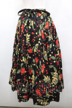 画像3: WONDERFUL WORLD / チェリーpt前開きスカート  ブラック I-26-02-18-091-LO-SK-SA-ZI