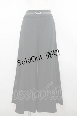 画像1: axes femme / ビット付き刺繍フレアパンツ M クロ I-26-02-18-095-AX-PA-SA-ZI