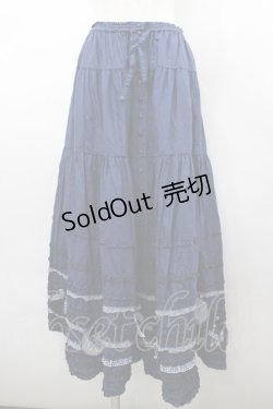 画像1: PINK HOUSE / オーナメントワッペンつきローンスカート  ネイビー I-26-02-18-101-LO-SK-SA-ZI