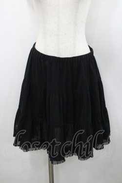画像1: PINK HOUSE / ミニ丈ペチコート  黒 I-26-02-18-105-LO-SK-SA-ZI