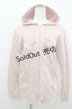 画像1: PINK HOUSE / ショートケーキゼッケン付きジップアップパーカー L ピンク I-26-02-18-011-LO-TO-SA-ZI