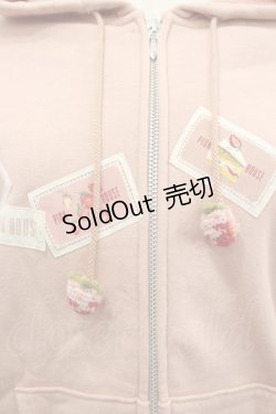 画像2: PINK HOUSE / ショートケーキゼッケン付きジップアップパーカー L ピンク I-26-02-18-011-LO-TO-SA-ZI