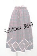 PINK HOUSE / 水玉×刺 パッチワークスカート  ネイビー I-26-02-18-113-LO-SK-SA-ZI