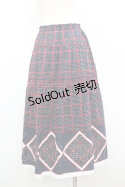 画像3: PINK HOUSE / 水玉×刺 パッチワークスカート  ネイビー I-26-02-18-113-LO-SK-SA-ZI