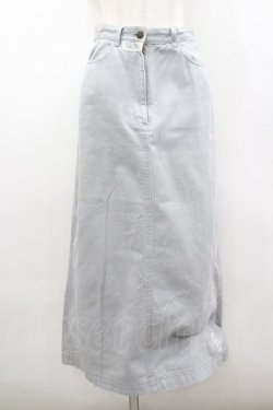 画像1: PINK HOUSE / 裾縦ロゴプリントスカート  サックスデニム I-26-02-18-114-LO-SK-SA-ZI