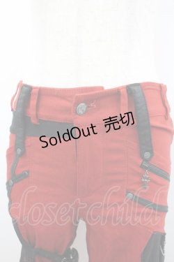 画像2: Ozz Croce / クロスモチーフZIPデザインパンツ  赤Ｘ黒 I-26-02-18-116-OO-PA-SA-ZI