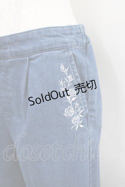 画像2: axes femme / フリルレースアップワイドパンツ M 青デニム I-26-02-18-117-AX-PA-SA-ZI