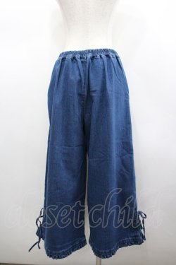 画像3: axes femme / フリルレースアップワイドパンツ M 青デニム I-26-02-18-117-AX-PA-SA-ZI