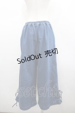 画像3: axes femme / フリルレースアップワイドパンツ M 青デニム I-26-02-18-117-AX-PA-SA-ZI