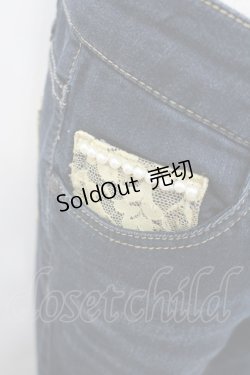 画像2: axes femme / レースパールデザインデニムパンツ  青デニム I-26-02-18-118-AX-PA-SA-ZI