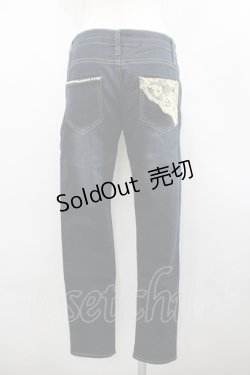 画像3: axes femme / レースパールデザインデニムパンツ  青デニム I-26-02-18-118-AX-PA-SA-ZI