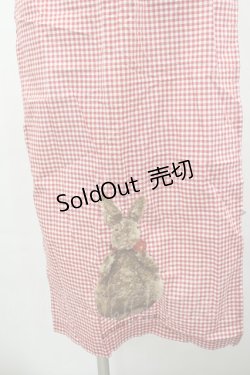 画像2: WONDERFUL WORLD / だるまうさきギンガムチェックサロンエプロン  レッド I-26-02-18-123-LO-ZA-SA-ZI