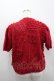 画像3: PINK HOUSE / フラワーモチーフパッチワーク半袖ニットカーディガン  レッド I-26-02-18-012-LO-TO-SA-ZI (3)