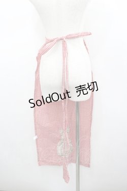 画像3: WONDERFUL WORLD / だるまうさきギンガムチェックサロンエプロン  レッド I-26-02-18-123-LO-ZA-SA-ZI