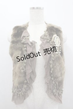 画像1: axes femme / フェイクファーレーシーベスト M モカ I-26-02-18-002-AX-TO-SA-ZI