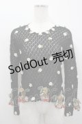 WONDERFUL WORLD / 苺ニットモチーフプルオーバー  ブラック I-26-02-18-014-LO-TO-SA-ZI