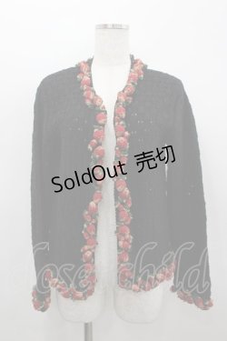 画像1: WONDERFUL WORLD / 苺編みぐるみカーディガン  ブラック I-26-02-18-015-LO-TO-SA-ZI