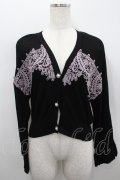 axes femme / モチーフレースショートカーデ  黒Ｘ紫 I-26-02-18-016-AX-TO-SA-ZI