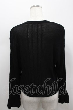 画像3: axes femme / モチーフレースショートカーデ  黒Ｘ紫 I-26-02-18-016-AX-TO-SA-ZI