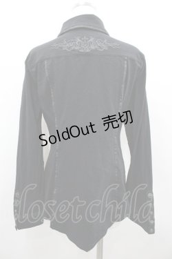 画像2: Ozz Croce / クロススナップボタンシャツ  黒ｘシルバー I-26-02-18-018-OO-BL-SA-ZI