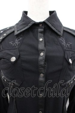 画像3: Ozz Croce / クロススナップボタンシャツ  黒ｘシルバー I-26-02-18-018-OO-BL-SA-ZI