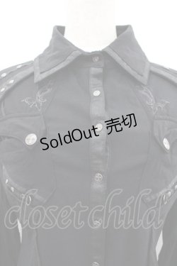 画像3: Ozz Croce / クロススナップボタンシャツ  黒ｘシルバー I-26-02-18-018-OO-BL-SA-ZI
