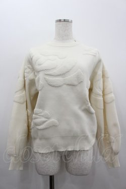 画像1: axes femme / 薔薇モチーフニットトップス  白 I-26-02-18-020-AX-TO-SA-ZI