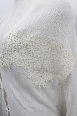 画像2: axes femme / モチーフレースショートカーデ M 白 I-26-02-18-021-AX-TO-SA-ZI