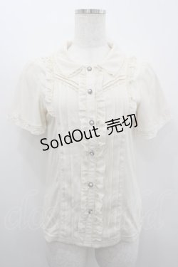 画像1: axes femme / フリルブラウス風半袖プルオーバー  生成り I-26-02-18-025-AX-TO-SA-ZI