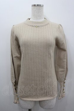 画像1: axes femme / ビジューニットインナープルオーバー  アイボリー I-26-02-18-027-AX-TO-SA-ZI