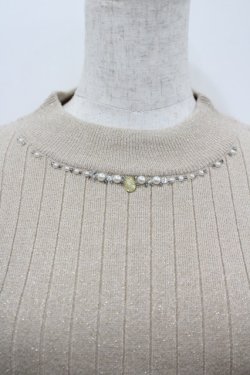 画像2: axes femme / ビジューニットインナープルオーバー  アイボリー I-26-02-18-027-AX-TO-SA-ZI