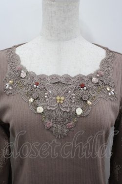 画像2: axes femme / ローズガーデン×蝶レースプルオーバー M モカ I-26-02-18-028-AX-TO-SA-ZI