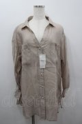 axes femme / シアー素材シャツ M ベージュ I-26-02-18-029-AX-BL-SA-ZI