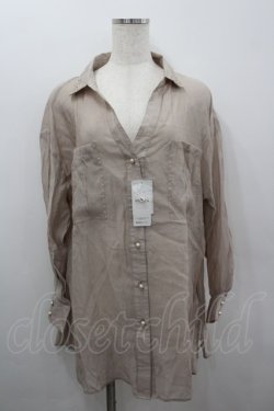 画像1: axes femme / シアー素材シャツ M ベージュ I-26-02-18-029-AX-BL-SA-ZI