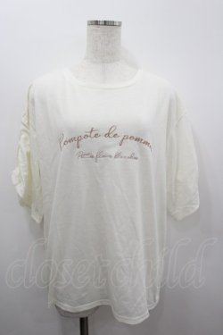 画像1: axes femme / 汗染み防止ラメ刺繍Ｔシャツ F アイボリー I-26-02-18-030-AX-TO-SA-ZI