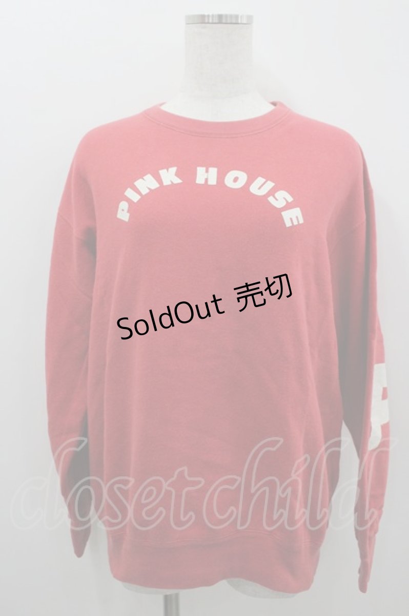 画像1: PINK HOUSE / ゴシック体ロゴptプルオーバー  レッド I-26-02-18-033-LO-TO-SA-ZI (1)