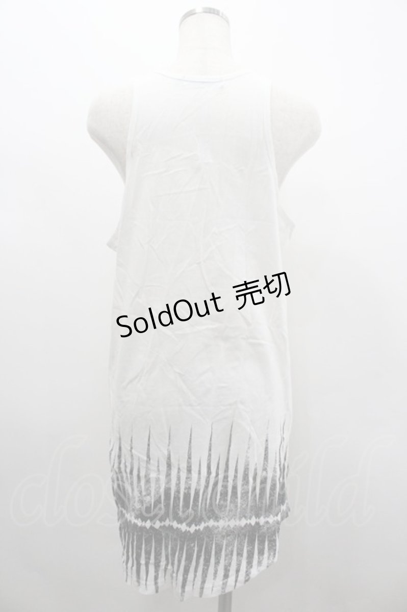画像2: CIVARIZE / 裾プリントロングタンク 46 白Ｘ黒 I-26-02-20-034-GO-TO-SA-ZI (2)