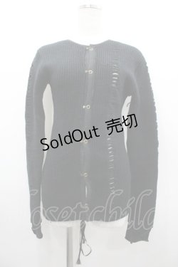 画像1: alice auaa / 鍵ホックニットカーディガン 3 ブラック I-26-02-20-038-AA-TO-SA-ZI