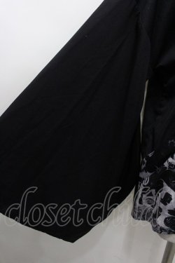 画像3: NieR Clothing / 着物袖切替カットソー  黒ｘグレー I-26-02-20-039-PU-TO-SA-ZI