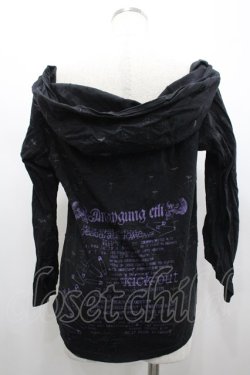 画像2: h.ANARCHY / 英字プリントカーデ重ね風カットソー  黒Ｘ紫 I-26-02-20-041-HN-TO-SA-ZI